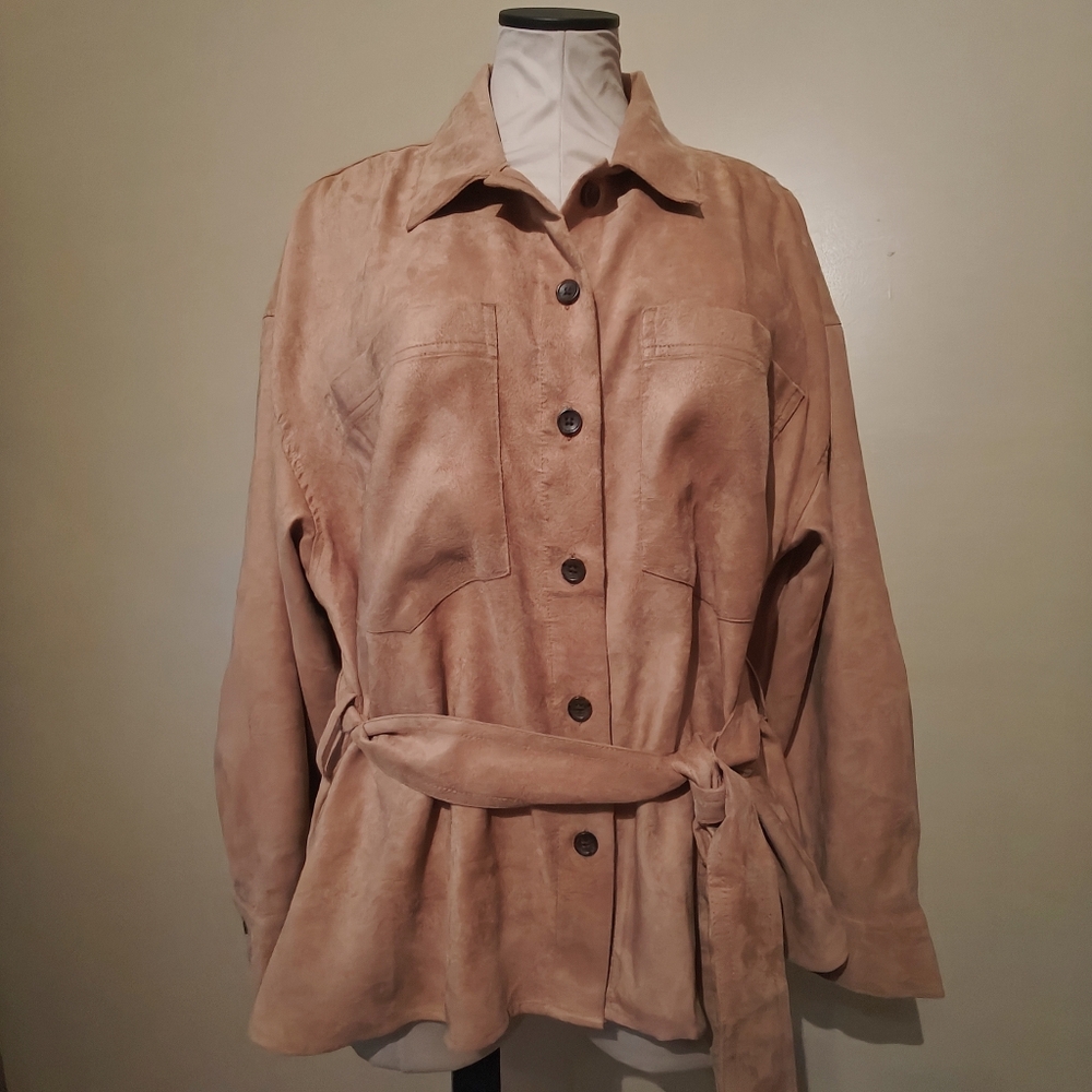 Banana Republic vegan suede shirt, L